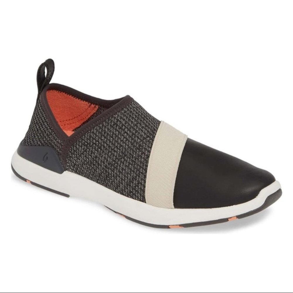 OluKai Black and Cream Athletic Shoes